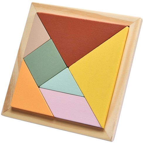 Childlike Behavior Tangram Wooden Puzzle - Brain Teaser Puzzles Block for  Kids & Adult