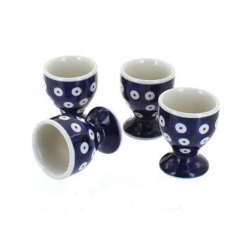 Blue Rose Polish Pottery J050-4 Manufaktura Egg Cup Set