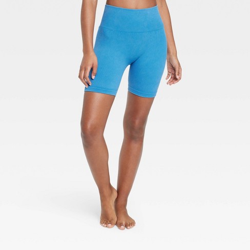 Women's High-rise Ribbed Seamless Bike Shorts 7 - Joylab™ Blue S : Target