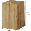 Tribesigns Solid Wood End Table, Square Side Table for Living Room, Fir Wood Couch Side Table, Natural Color - 2 of 4