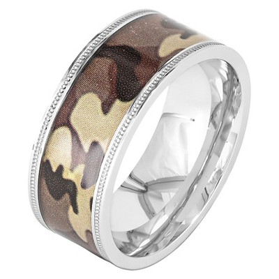 Men's Crucible Stainless Steel Camouflage Ring - Brown (11)