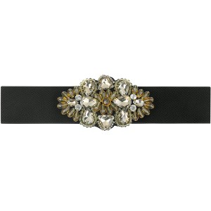 INSPIRE CHIC Women's Elastic Wide Large Rhinestone Corset Retro Elegant Waist Belt 1Pc - 1 of 4