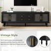 YOOCOZZ Retro Design TV Stand for TVs Up to 78" with Fluted Glass Doors, 2 Drawers and Cabinets - Black - 4 of 4