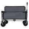 HTUTWOO Collapsible Folding Utility Cart Wagon, Outdoor Garden Wagon Cart with All-Terrain Wheels, Bench Seat & Storage 220 lbs Weight Capacity - 2 of 4