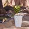 Bloem 14" Tall Finley Tapered Round Planter, Casper White - 2 of 4