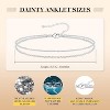 Sterling Silver Ankle Bracelets for Women, Layered Waterproof Anklet,Adjustable - 2 of 4