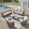 Buenhomino All-Weather Wicker Patio Sofa Conversation Set，6 Piece Patio Furniture Set - 3 of 4