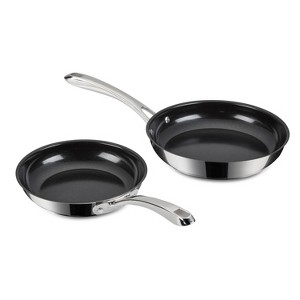Cuisinart Classic 2pc (8" and 10") Stainless Steel and Ceramic Nonstick Fry Pan Set - 1 of 4