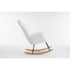 Gulches Ivory Teddy Fabric Nursery Rocking Glider Chair, High Backrest & Pillow, 250LB Capacity for Living Room & Bedroom - 2 of 4