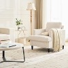 Mid-Century Modern Linen Fabric Armchair Comfy Upholstered Sofa with Thick Cushion & Leg, Deep Seat & No Assembly Required, for Living Room, Bedroom - 3 of 4