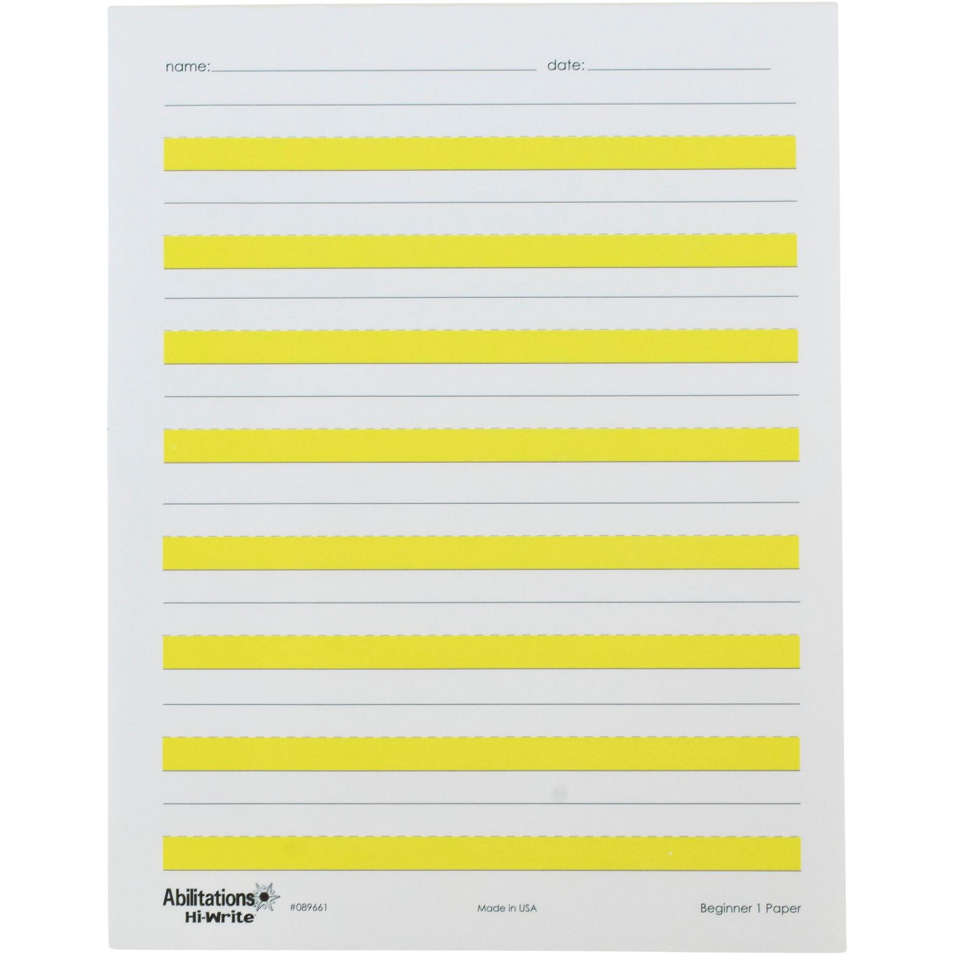 Abilitations Hi-Write Beginner Paper, Level 1, Pack of 100 Sheets