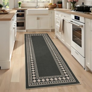 Large Easy Jute Rugs, Living Room Rug, Modern Bordered Solid Rug with Non-Slip Backing, Non-Shedding Carpet - 1 of 4