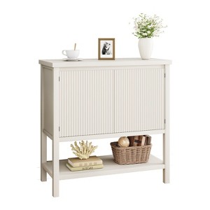 2 Fluted Door, Wooden Buffet Sideboard Modern Console Table with Storage,， for Living Room, Dining Room, Kitchen, - 1 of 4