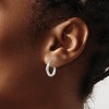 Black Bow Jewelry 3mm x 15mm Polished 14k White Gold Small Twisted Round Hoop Earrings - 3 of 4