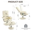 PU Leather Recliner Chair with Ottoman and 360° Swivel,Heated Massage Seat and Adjustable Backrest for Home Theater-The Pop Home - 4 of 4