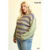 Slickblue Women's Plus Size Top, Mixed Knit Textures & Relaxed Fit, Pullover Blouse, Sage, XL - 4 of 4