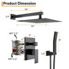 COZONY Rain Shower System with Handheld, 10/12" Stainless Steel 2-Function Wall Mounted Shower Faucet Set with Diverter for Bathroom - 2 of 4