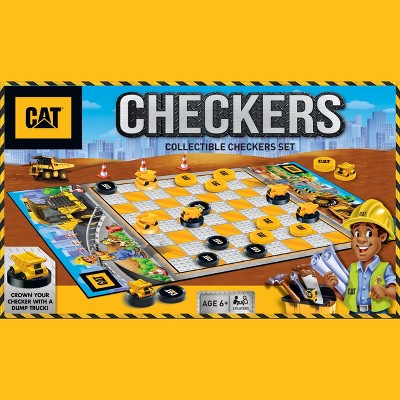 MasterPieces Officially licensed CAT - Caterpillar Checkers Board Game for Families and Kids ages 6 and Up