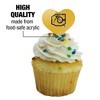 Cameron University Primary Logo Heart Love Cupcake Picks Toppers Decoration Set of 6 - 3 of 4