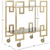 Eliza 2 Tier Bar Cart - BCT8005A - Brass/Glass - Safavieh - 4 of 4