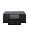 KTMBDW 37inch High-Glossy LED Coffee Table with 2 Sliding Drawers, Living Room Storage Tables with Marbling Print,Modern Stylish Center Tables - 4 of 4