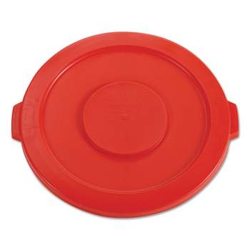 Rubbermaid Commercial Round Flat Top Lid for 32-Gallon Round Brute Containers 22 1/4" dia. Red