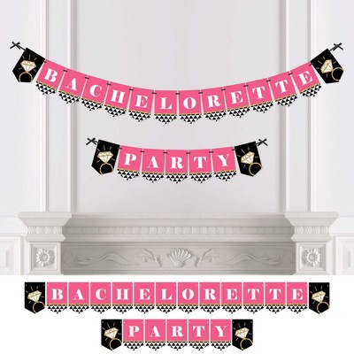 Big Dot of Happiness Bachelorette Party - Girls Night Out Bachelorette Party Bunting Banner - Party Decorations