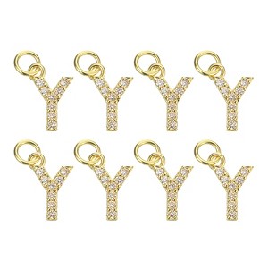 Unique Bargains Beautiful DIY Jewelry Making Rhinestone Initial Pendants 8 Pcs - 1 of 4