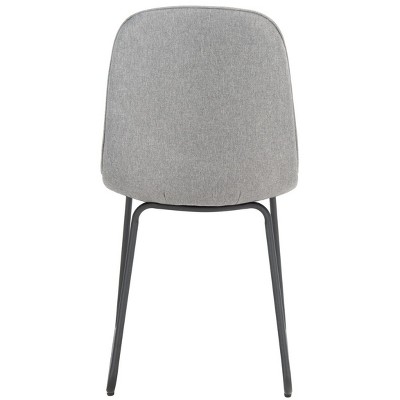 Makalu Grey Upholstered Dining Chair Set with Black Legs