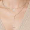 SHINE by Sterling Forever Sterling Silver Mini Tag Necklace [Silver] - 2 of 2