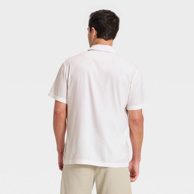 Мужские рубашки Goodfellow & Co Men's Short Sleeve Camp Collar Shirt - Goodfellow & Co™ White XL — фото 2