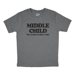Youth Middle Child The Reason We Have Rules T Shirt Funny Sarcastic Sibling Novelty Tee For Kids - Crazy Dog Youth T Shirt - 1 of 4