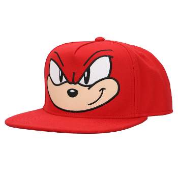 Sonic The Hedgehog Knuckles Big Face Men's Red Snapback Hat