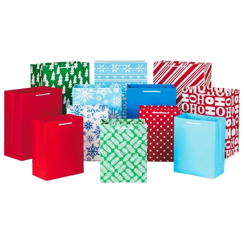 Hallmark Gift Bag With Tissue Paper, Foil Stripes Medium Red