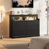 Dresser for Bedroom with 6 Drawers, Modern Chest Featuring LED Lights and Charging Station - 3 of 4