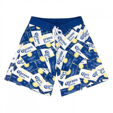 Corona Mens Corona Extra Scattered Labels Board Shorts - XLarge