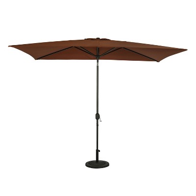 10' x 6.5' Rectangular Bimini Market Patio Umbrella Coffee - Island Umbrella