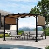 Sevobal Patio Umbrellas Outdoor Pergola Patio Gazebo, Retractable Shade Canopy, Steel Frame Grape Gazebo For Backyard, Beige, 141.73"*124.02"*90.55" - 4 of 4