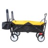 VisioGear Portable Folding Beach Wagons with Wheels, Portable Carts with Adjustable Handle, Yellow & Black, 37"*19.48"*40.15" - 4 of 4