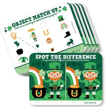 Big Dot of Happiness Shamrock St. Patrick's Day - 2-in-1 Saint Paddy’s Day Party Cards - Activity Duo Games - Set of 20