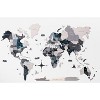 HomeRoots 24" X 39" Black Gray and White Wood World Map Hanging Dimensional Sculpture - 4 of 4