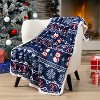 PAVILIA Premium Faux Shearling Fleece Throw Blanket for Bed, Reversible Warm Blanket for Couch Sofa - 2 of 4