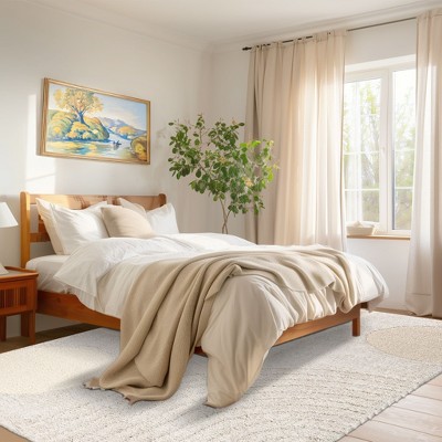 Gloria Beige Abstract Shag 6ft Square Area Rug