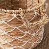 Gulches Round Water Hyacinth Woven Basket with Handles£¬Natural Brown£¬For Clothes, Towels, Canvas, Toys and Magazine Storage and Home Decoration - 4 of 4