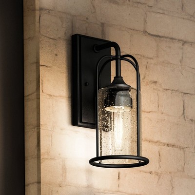 Urban Ambiance Luxury Farmhouse Outdoor Wall Sconce 12.75''H x 6.125''W,  Midnight Black Finish,  Henderson Collection, UHP1300