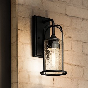 Urban Ambiance Luxury Farmhouse Outdoor Wall Sconce 12.75''H x 6.125''W,  Midnight Black Finish,  Henderson Collection, UHP1300 - 1 of 4