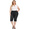 Agnes Orinda Women's Plus Size Mid-Rise Curvy Skinny Stretch Denim Jean Capri - 3 of 4