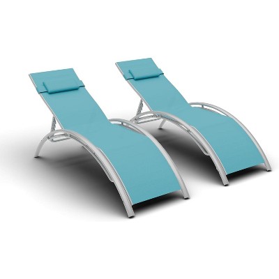 WhizMax Sleek Outdoor Sun Chaise Loungers with Adjustable Backrests