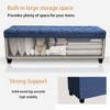 Alilang 55.3 Inch Long Storage Ottoman Storage Bench with Flip Top Chest and Padded Seat Bed Stool Hallway Living Room or Bedside-Blue - image 4 of 4