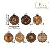 Aoibox 16pcs Bronze Copper Brown Gold Shatterproof Fall Christmas Tree Ornaments 2.36 Inch Hanging Balls Autumn Thanksgiving Decor - 3 of 4